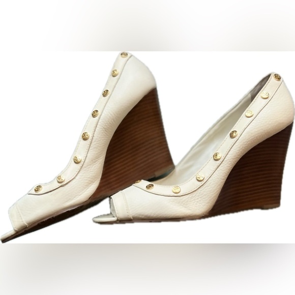 Tory Burch white wedge heels size 11 - Picture 1 of 7